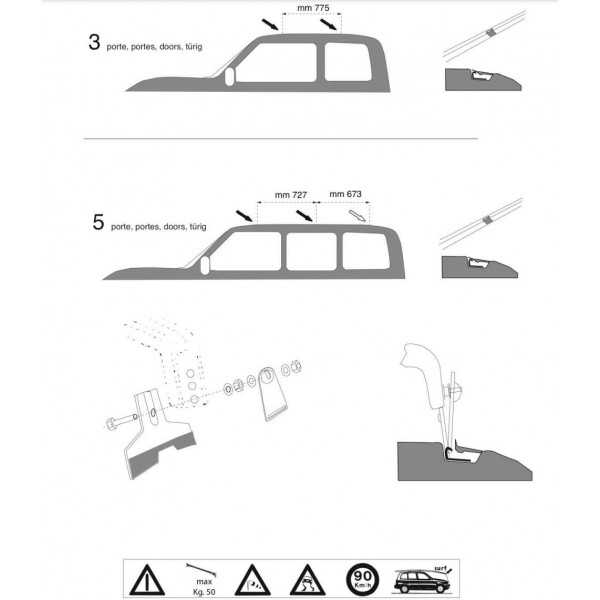 Barre De Toit Acier Pour Mitsubishi Pajero Did