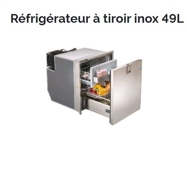Réfrigérateur à tiroir inox 49L