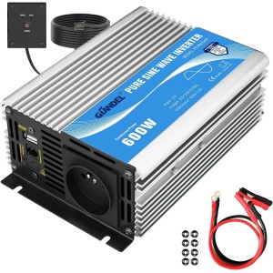 Convertisseur Pur Sinus 600W 12V DC à 230V AC avec USB